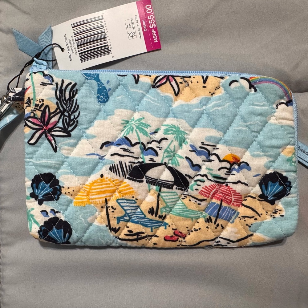 Vera Bradley Coastal Scene Quilted Wristlet